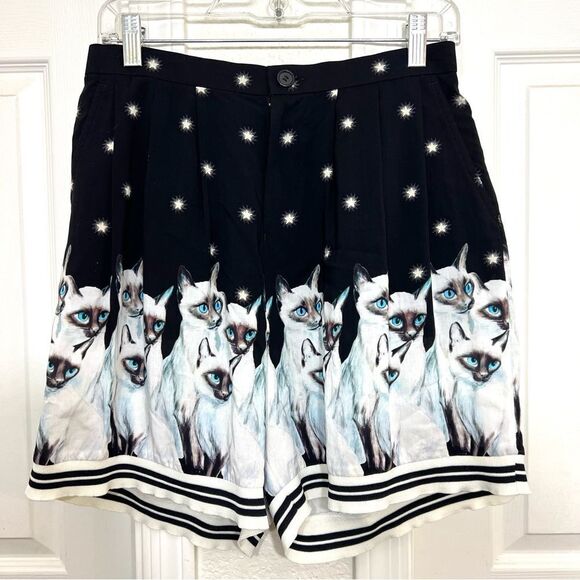 Undercover Jun Takahashi Cat Printed Rayon Shorts Black White New Size 2 - Picture 5 of 15